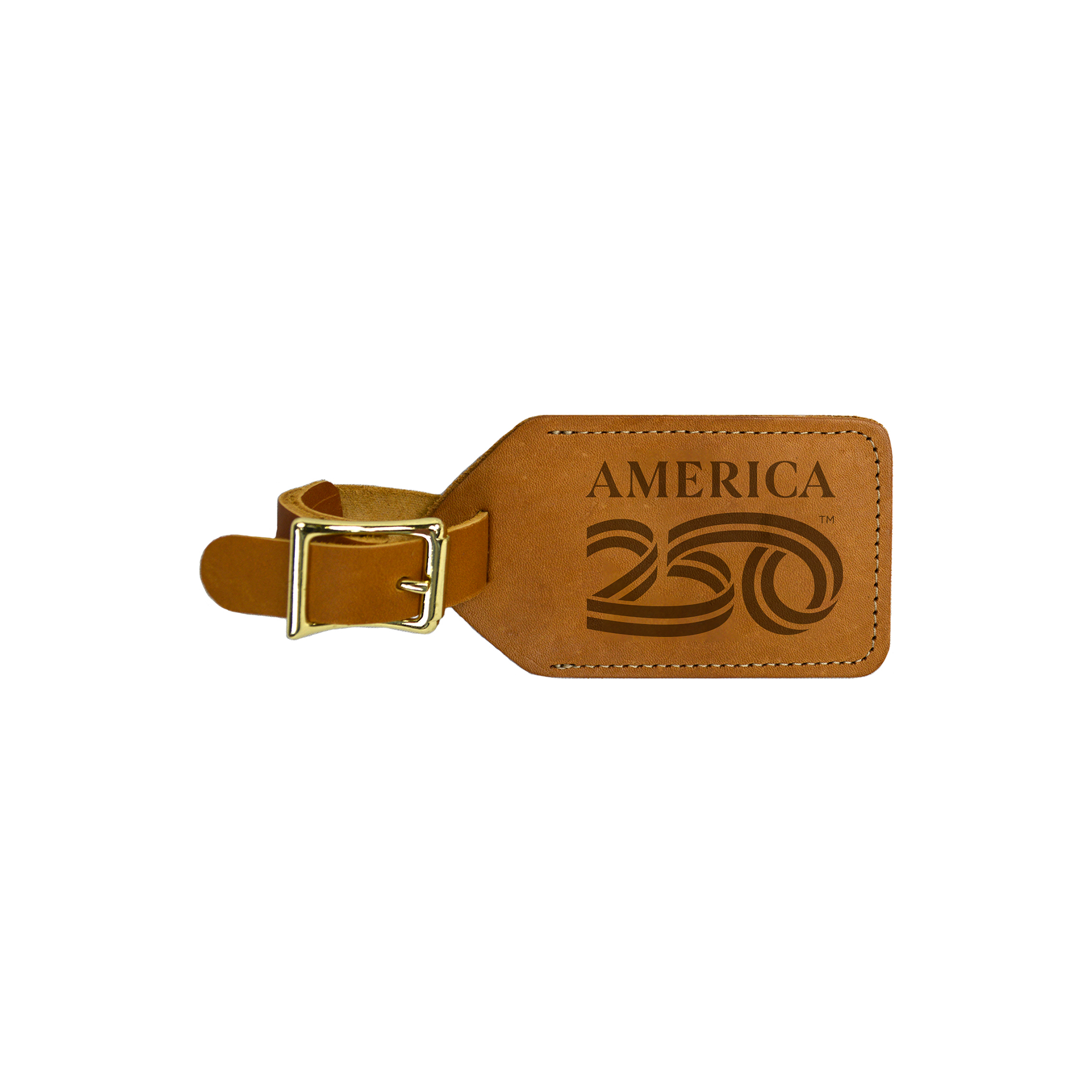 America250 Leather Rectangle Luggage Tag