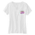 Womens Small White Short Sleeve V-neck Tee