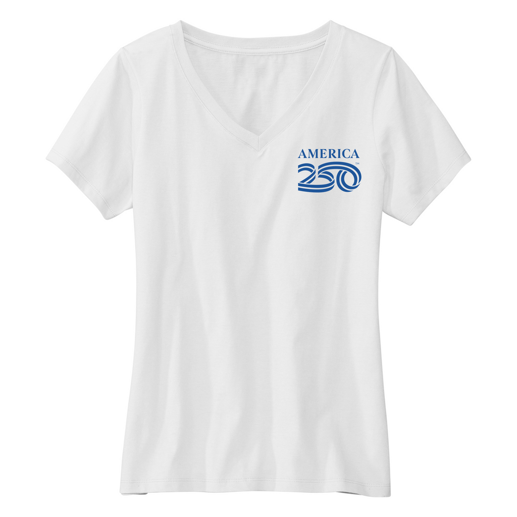 Womens Small White Short Sleeve V-neck Tee