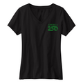 Womens Small Black Short Sleeve V-neck Tee
