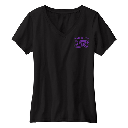 Womens Small Black Short Sleeve V-neck Tee