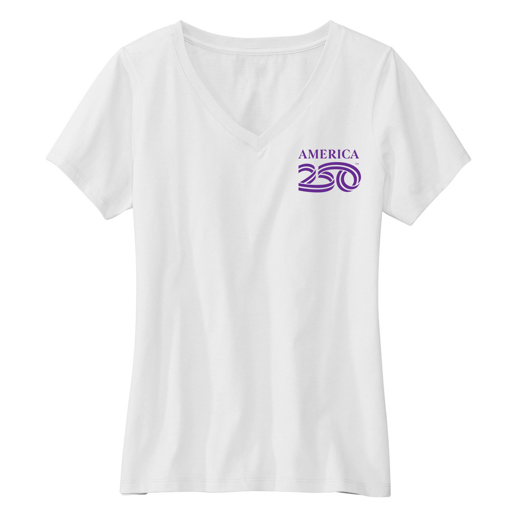 Womens Small White Short Sleeve V-neck Tee
