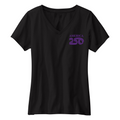 Womens Small Black Short Sleeve V-neck Tee