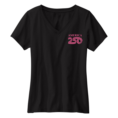 Womens Small Black Short Sleeve V-neck Tee