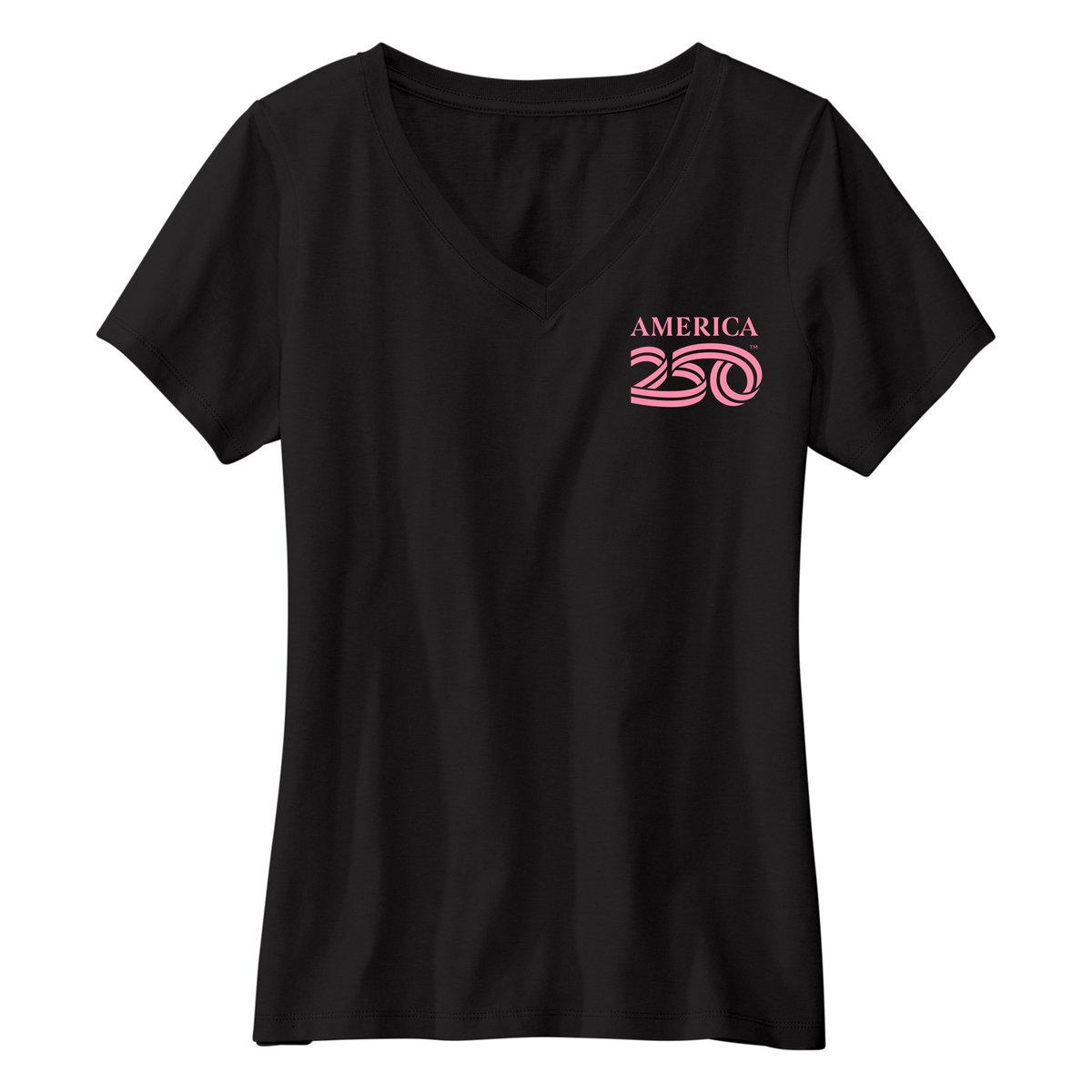 Womens Small Black Short Sleeve V-neck Tee