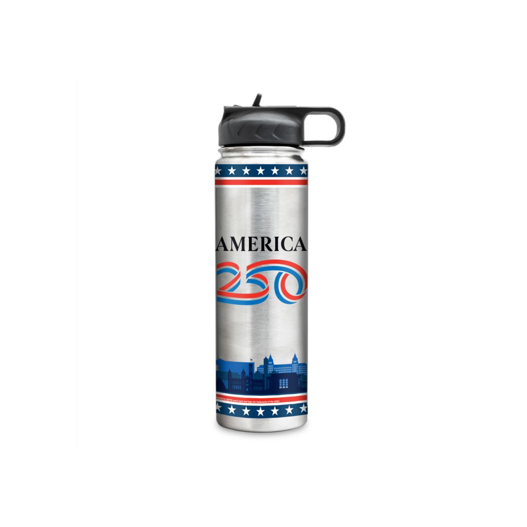 Official America250 22 oz Stainless Steel Water Bottle with Straw