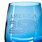 America250 Blue Stemless Wine Tumbler Glass