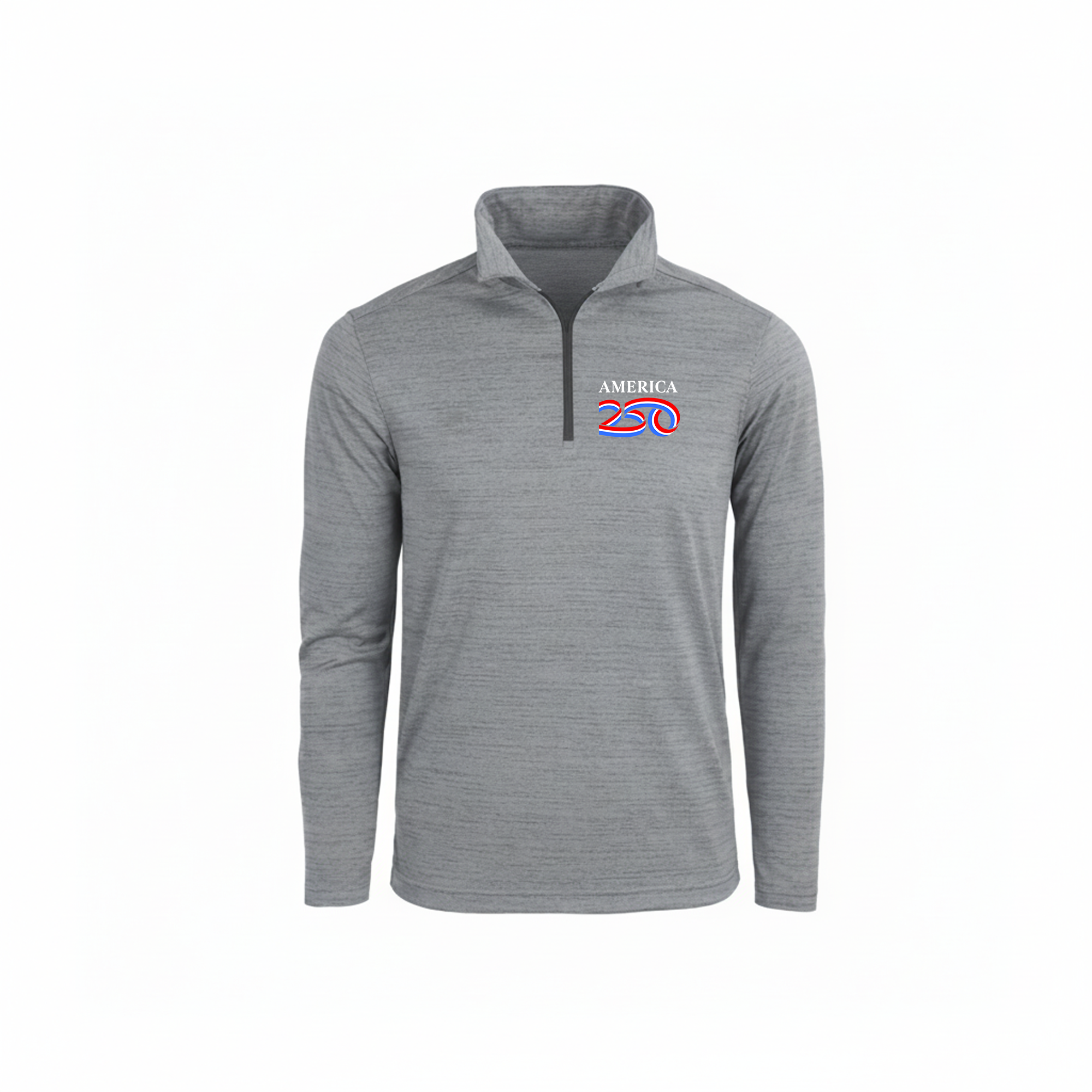 America250 Men’s Tiger Stripe Jersey Long Sleeve 1/4 Zip Polo