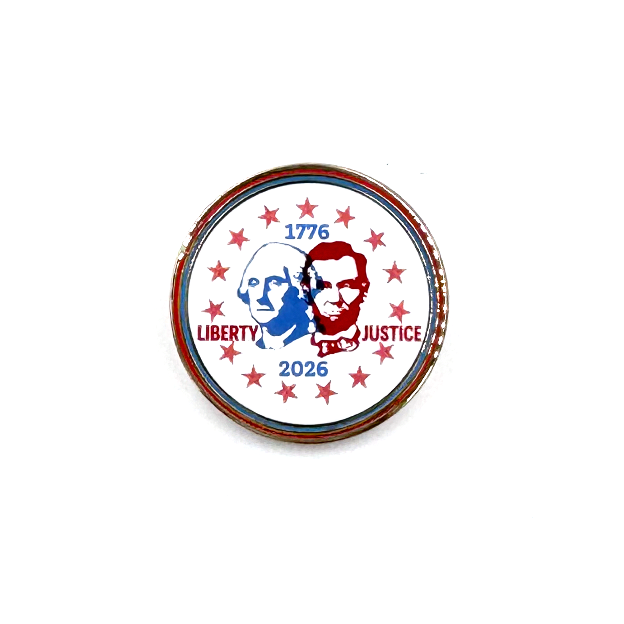 America250 1" Liberty Justice Coin UV Printed Pin