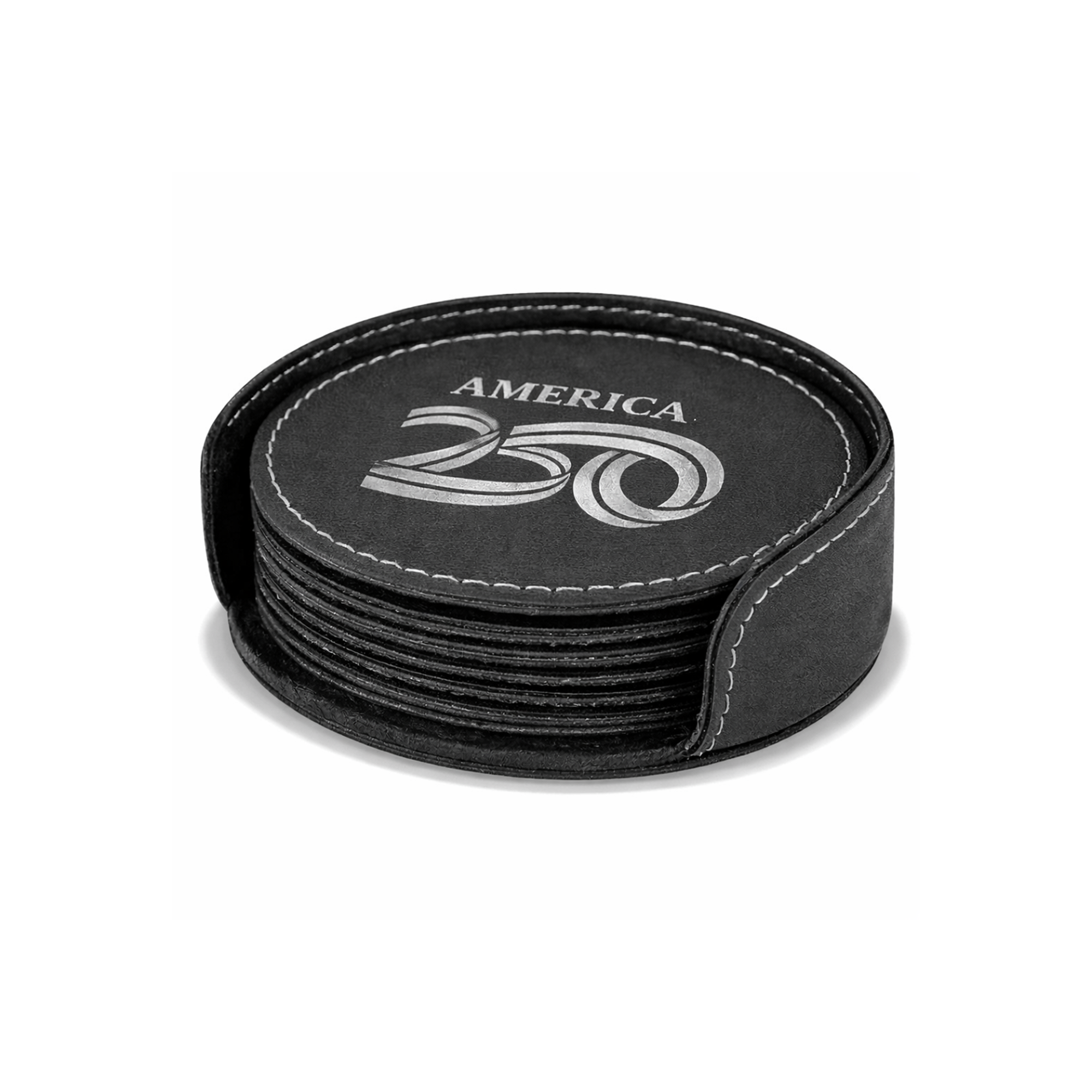 America250 Leather Coaster Set