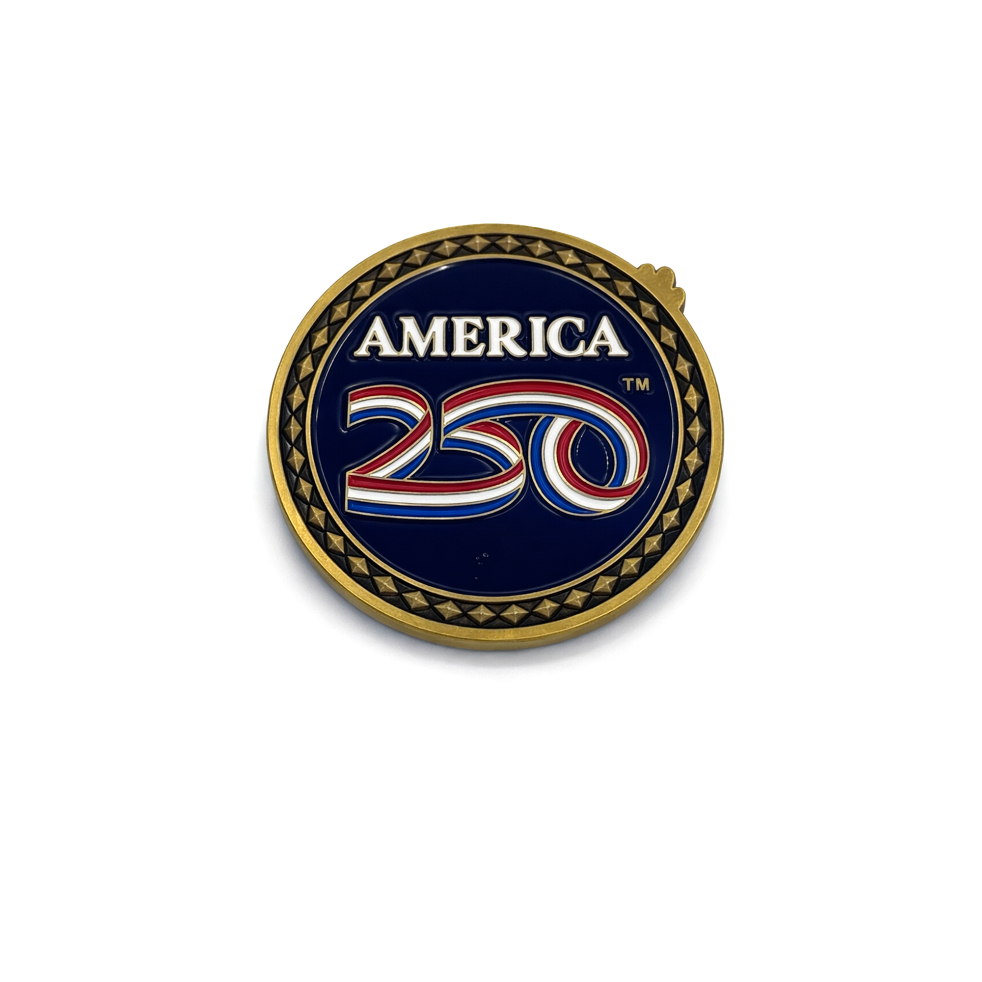 America250™ Brass Navy Diamond Edition Challenge Coin