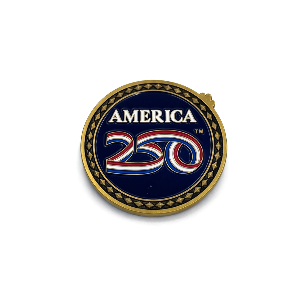 America250 Brass Navy Diamond Edition Challenge Coin