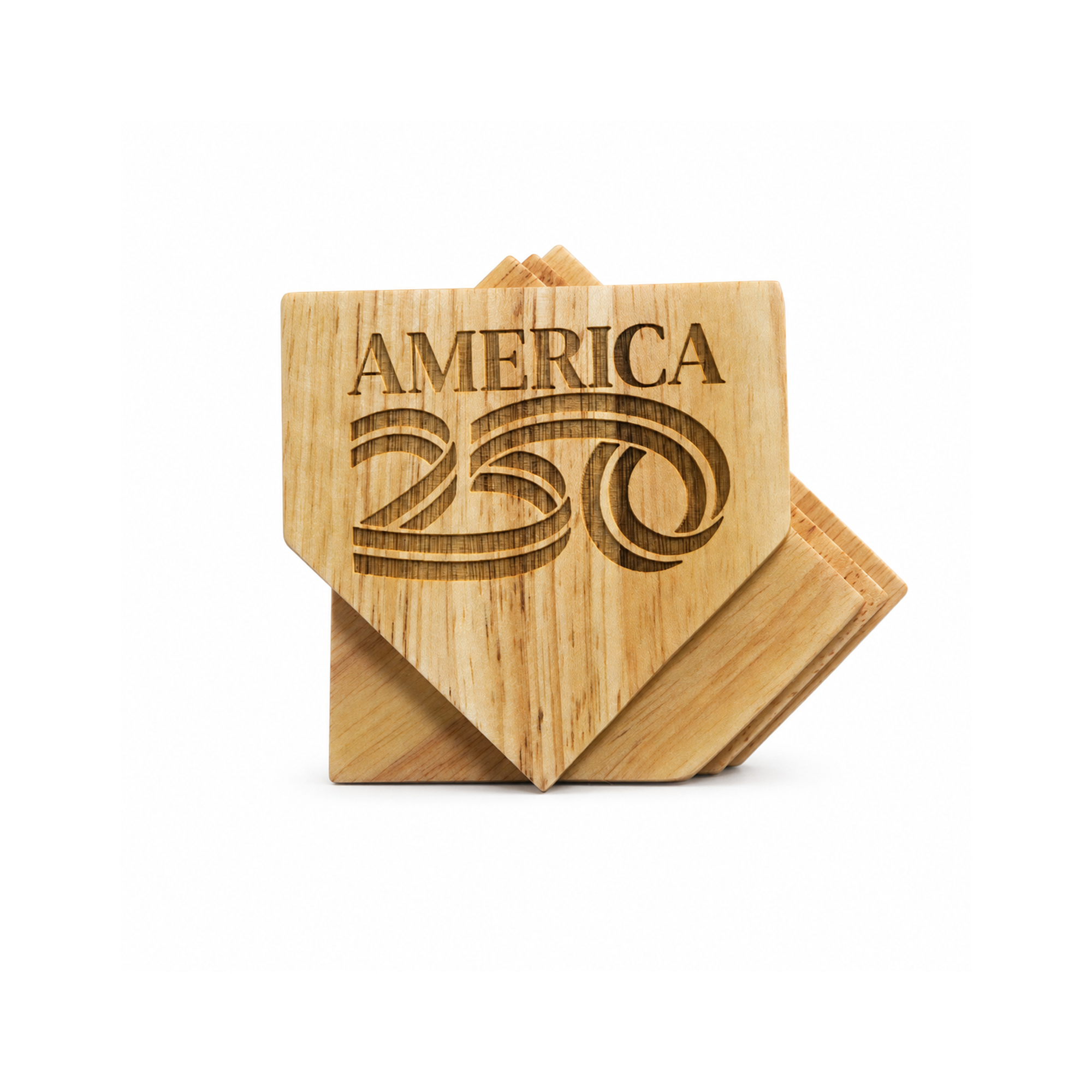 The America250 Wooden Coasters | 4 Pack Wooden Coaster Set
