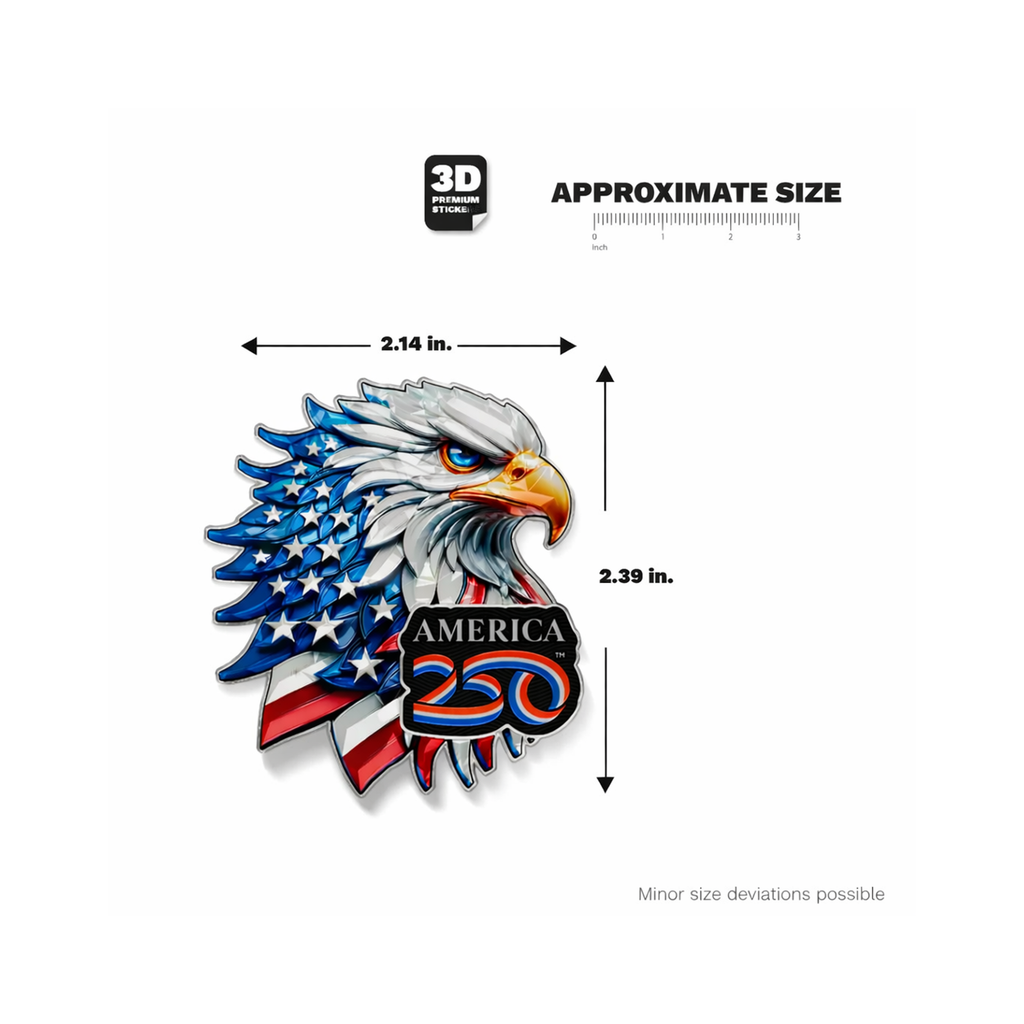 America250™ Bald Eagle 3D Sticker