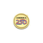 America250 Gold-Plated Premium Coin with Rubies, Sapphires, and Diamonds