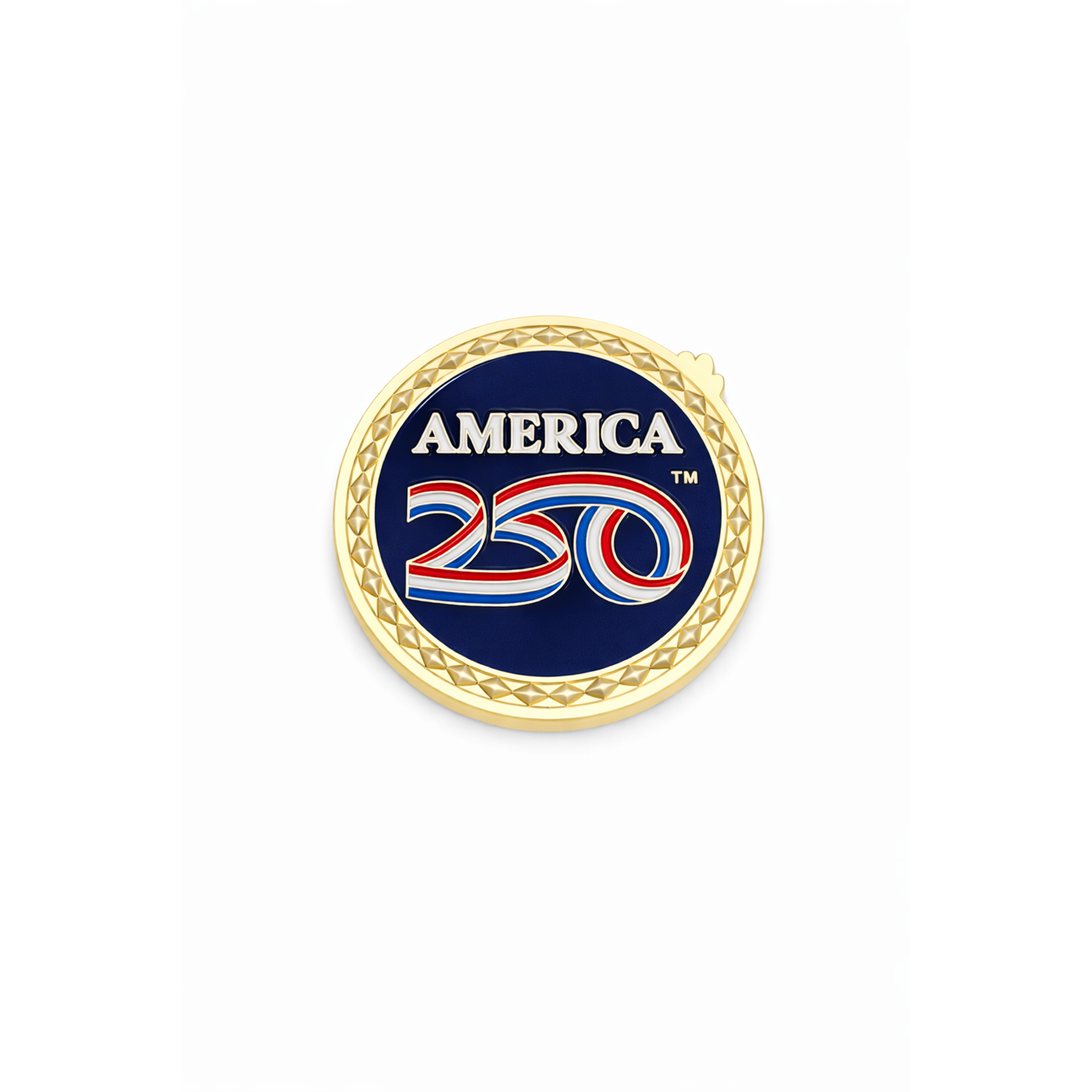 America250™ Gold-Plated Navy Premium Coin with Rubies, Sapphires, and Diamonds