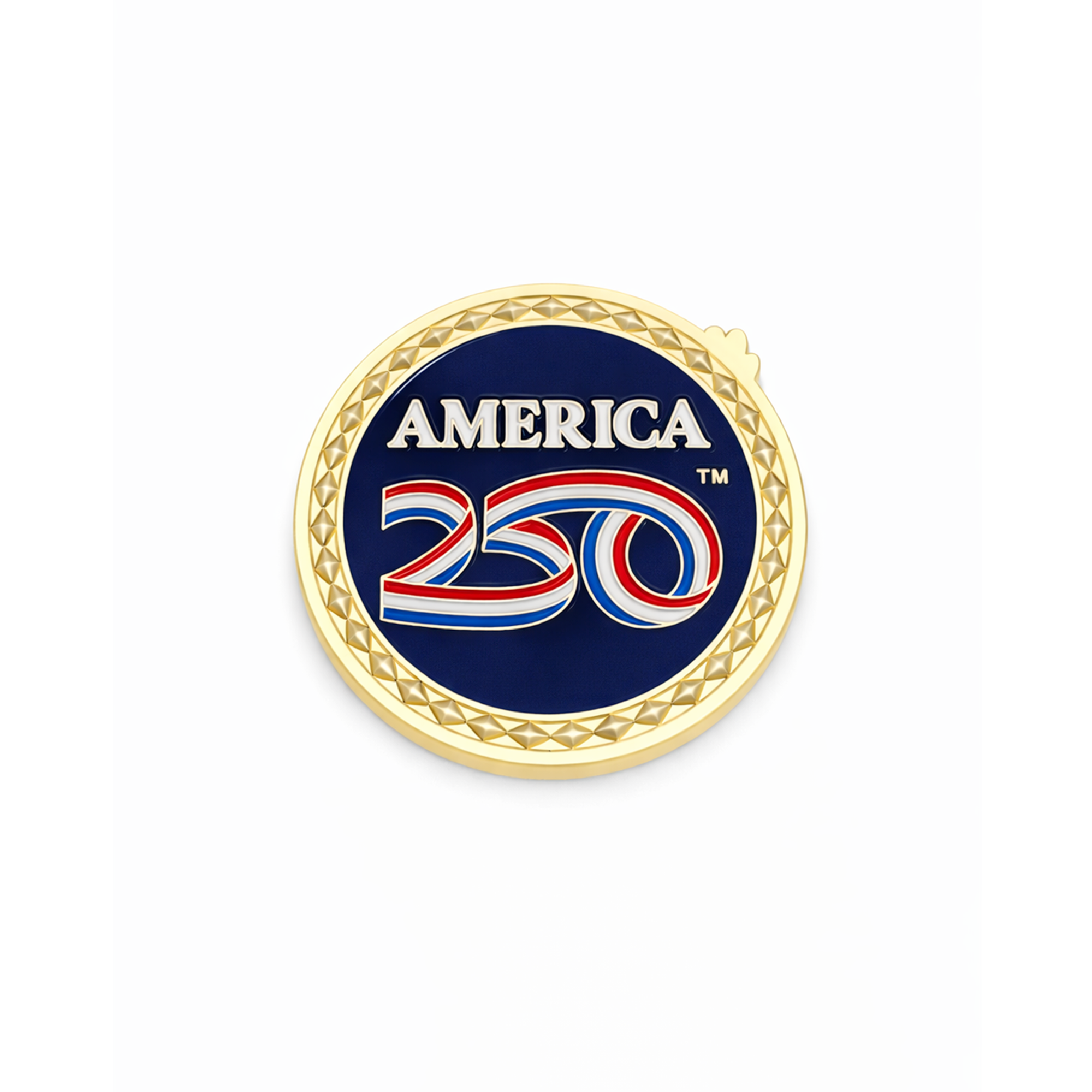 America250™ Gold-Plated Navy Premium Coin with Rubies, Sapphires, and Diamonds