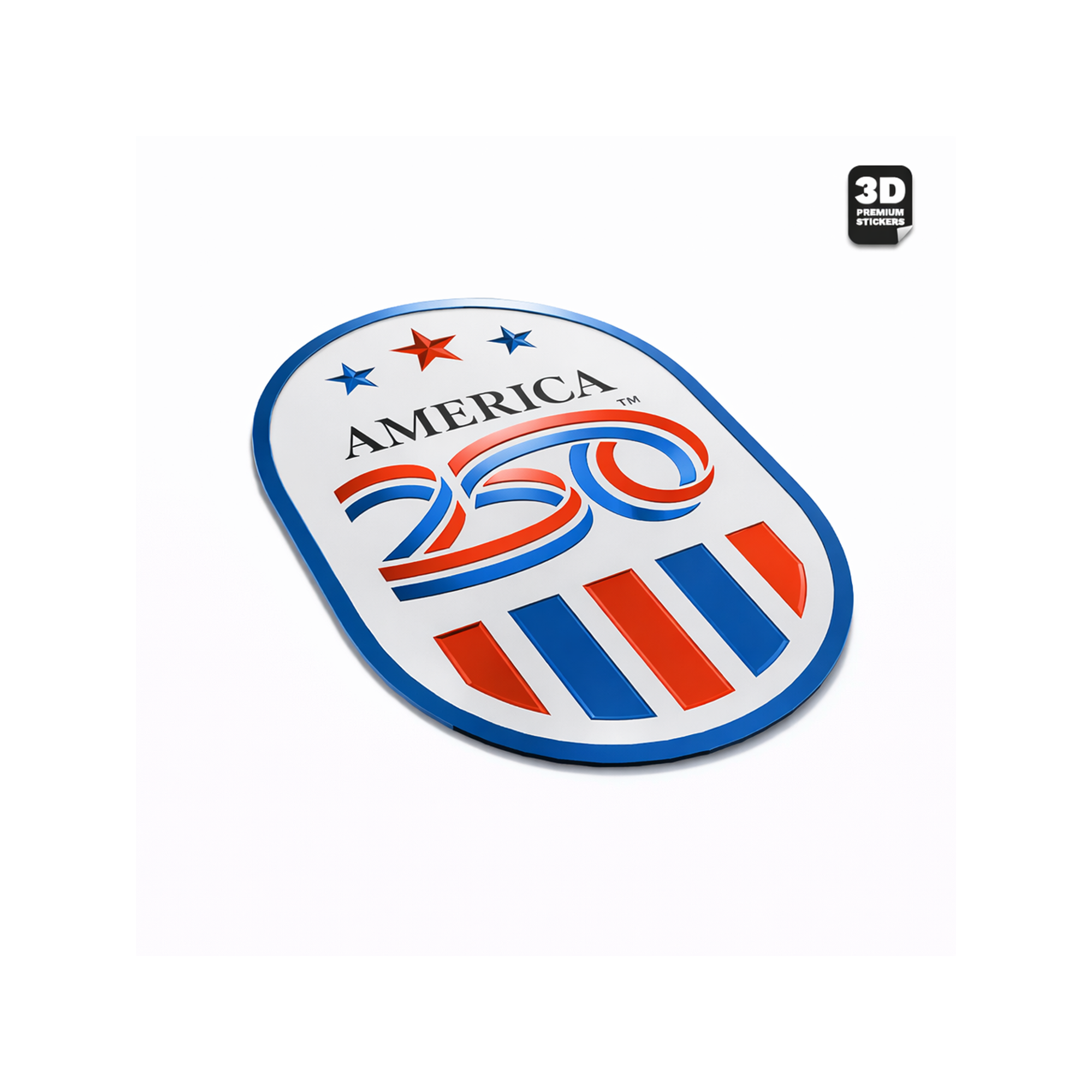 America250 Oval 3D Sticker