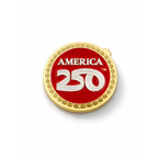 America250 Gold Plated Red Challenge Coins With Rubies, Sapphires, & Diamond