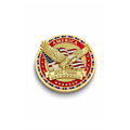 America250 Gold Plated Red Challenge Coins With Rubies, Sapphires, & Diamond