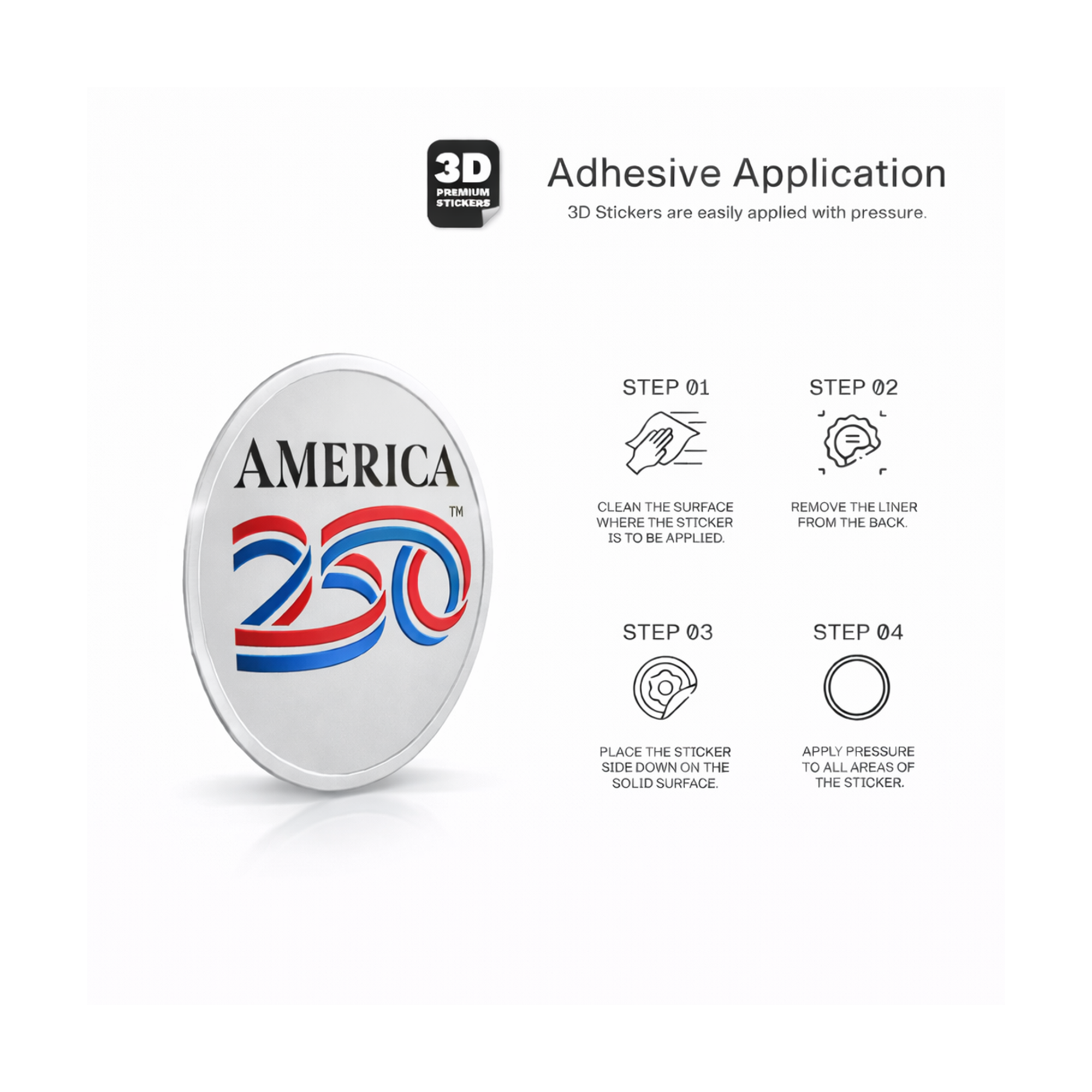 America250 3D Sticker