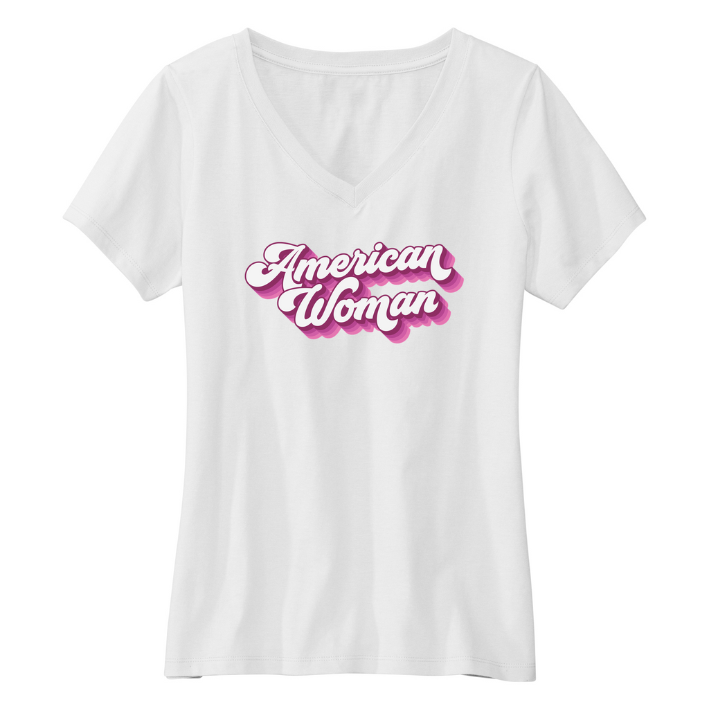 Womens Small White Short Sleeve V-neck Tee