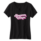 Womens Small Black Short Sleeve V-neck Tee