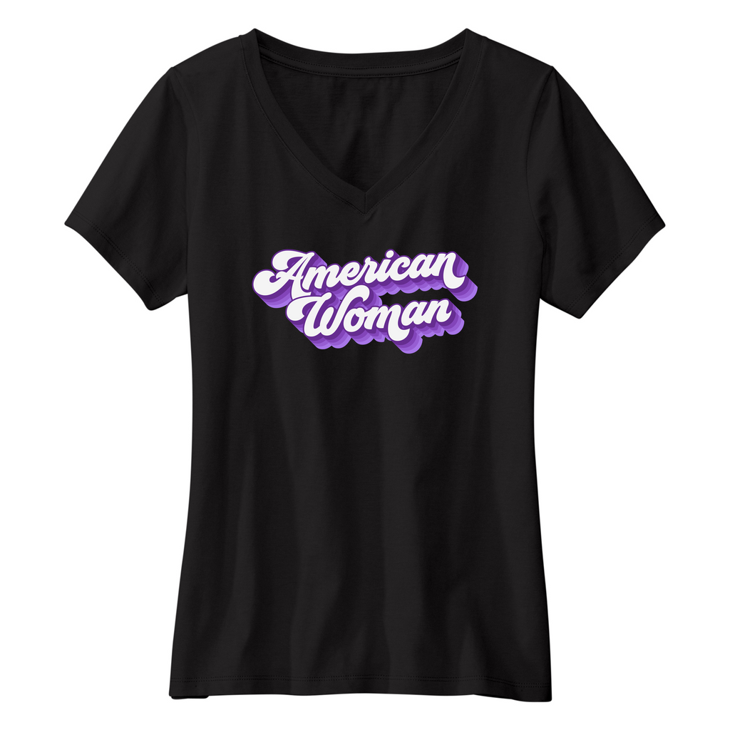 Womens Small Black Short Sleeve V-neck Tee