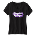 Womens Small Black Short Sleeve V-neck Tee