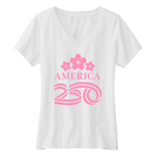 Womens Small White Short Sleeve V-neck Tee