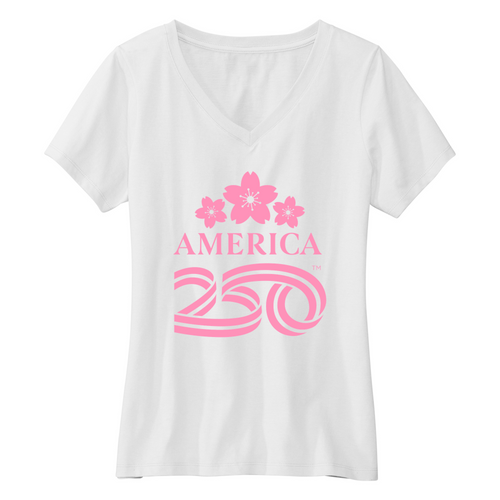 Womens Small White Short Sleeve V-neck Tee