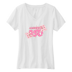 Womens Small White Short Sleeve V-neck Tee