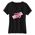 Womens Small Black Short Sleeve V-neck Tee