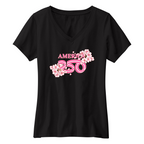 Womens Small Black Short Sleeve V-neck Tee