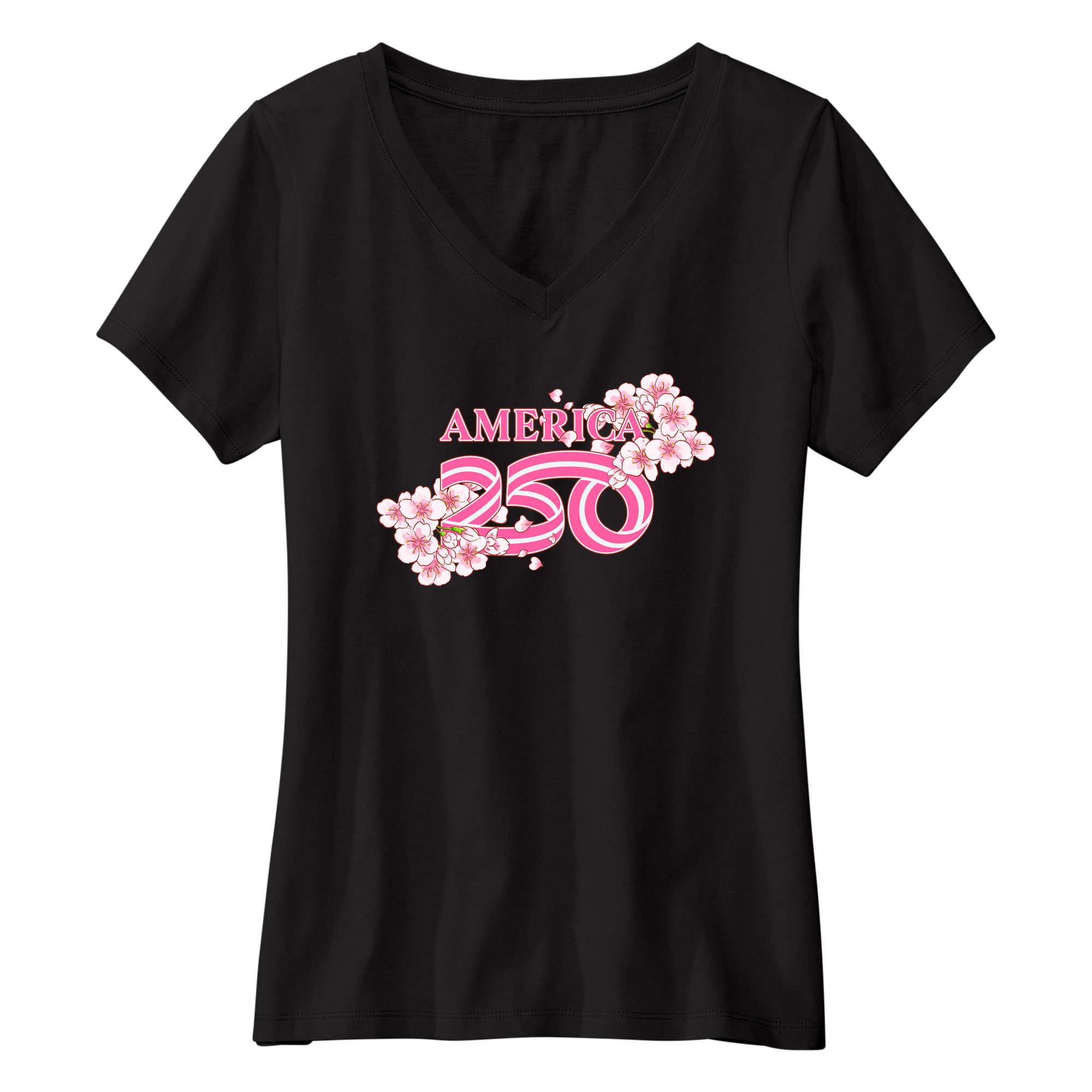 Womens Small Black Short Sleeve V-neck Tee