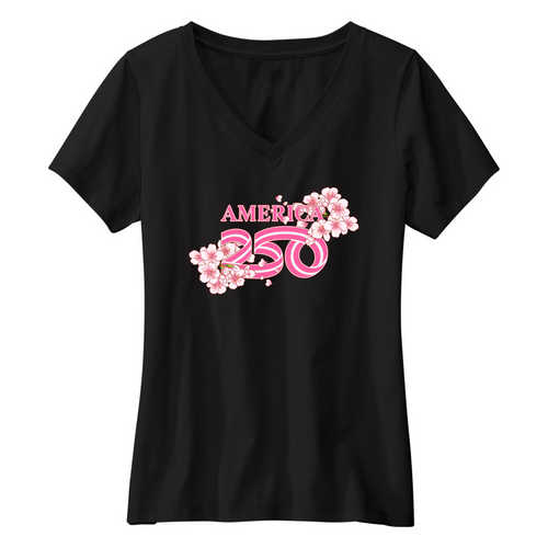 Womens Small Black Short Sleeve V-neck Tee