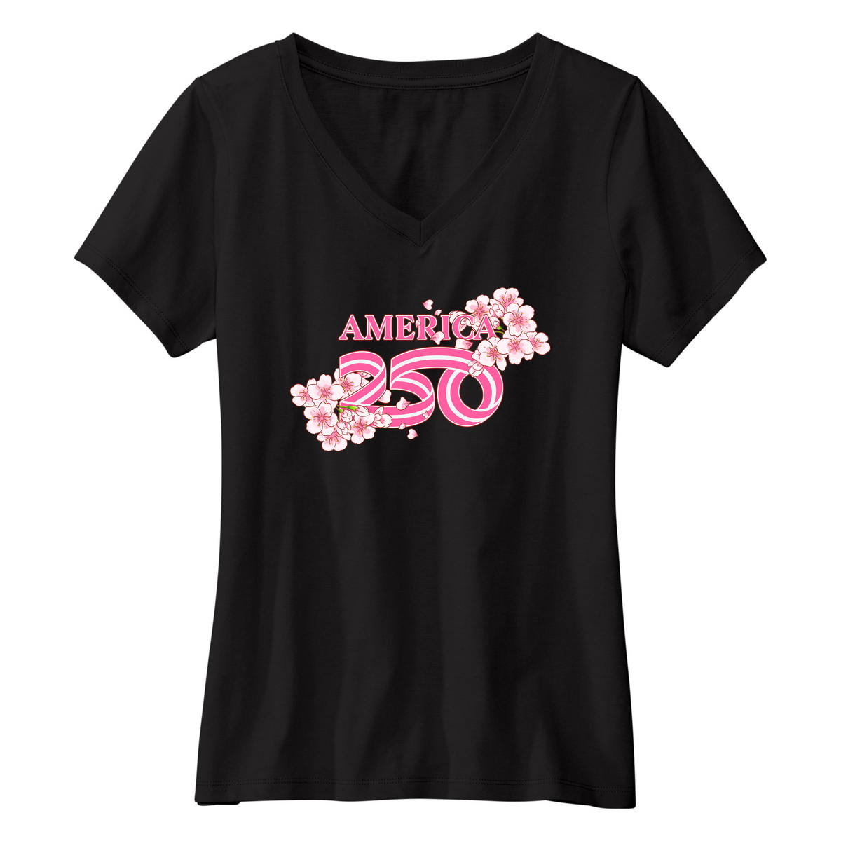 Womens Small Black Short Sleeve V-neck Tee