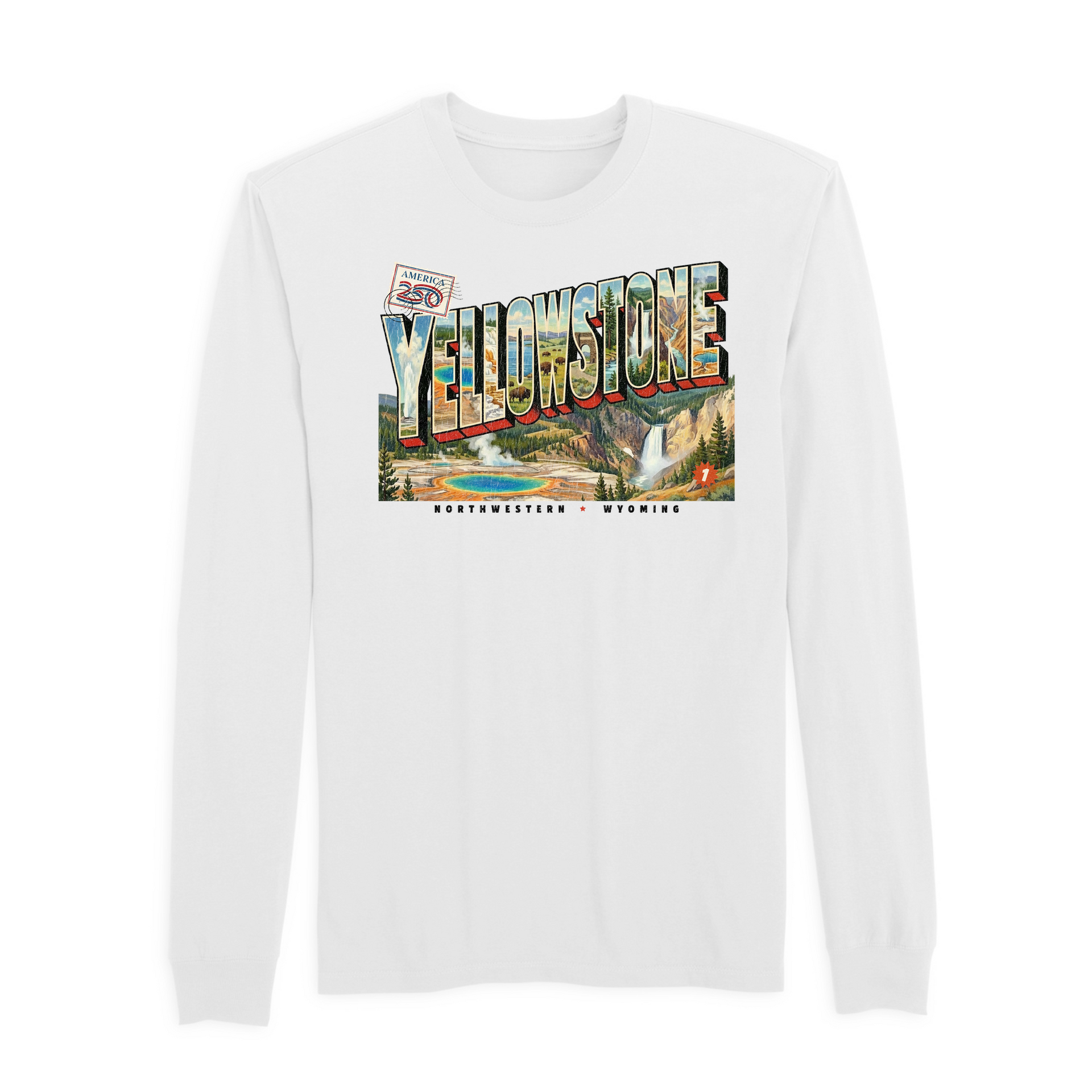 America250 Yellowstone Men's Long Sleeve T-Shirt