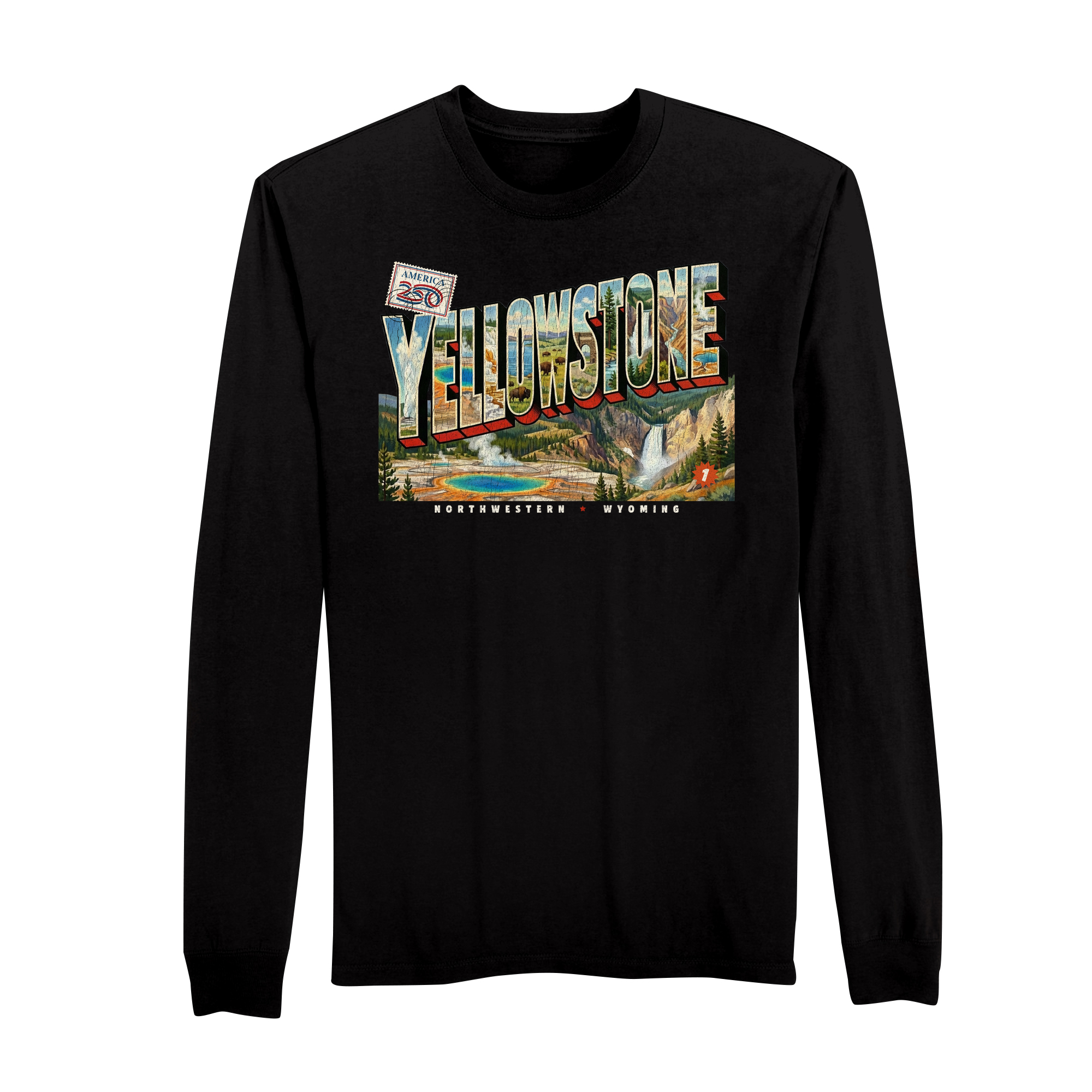 America250 Yellowstone Men's Long Sleeve T-Shirt