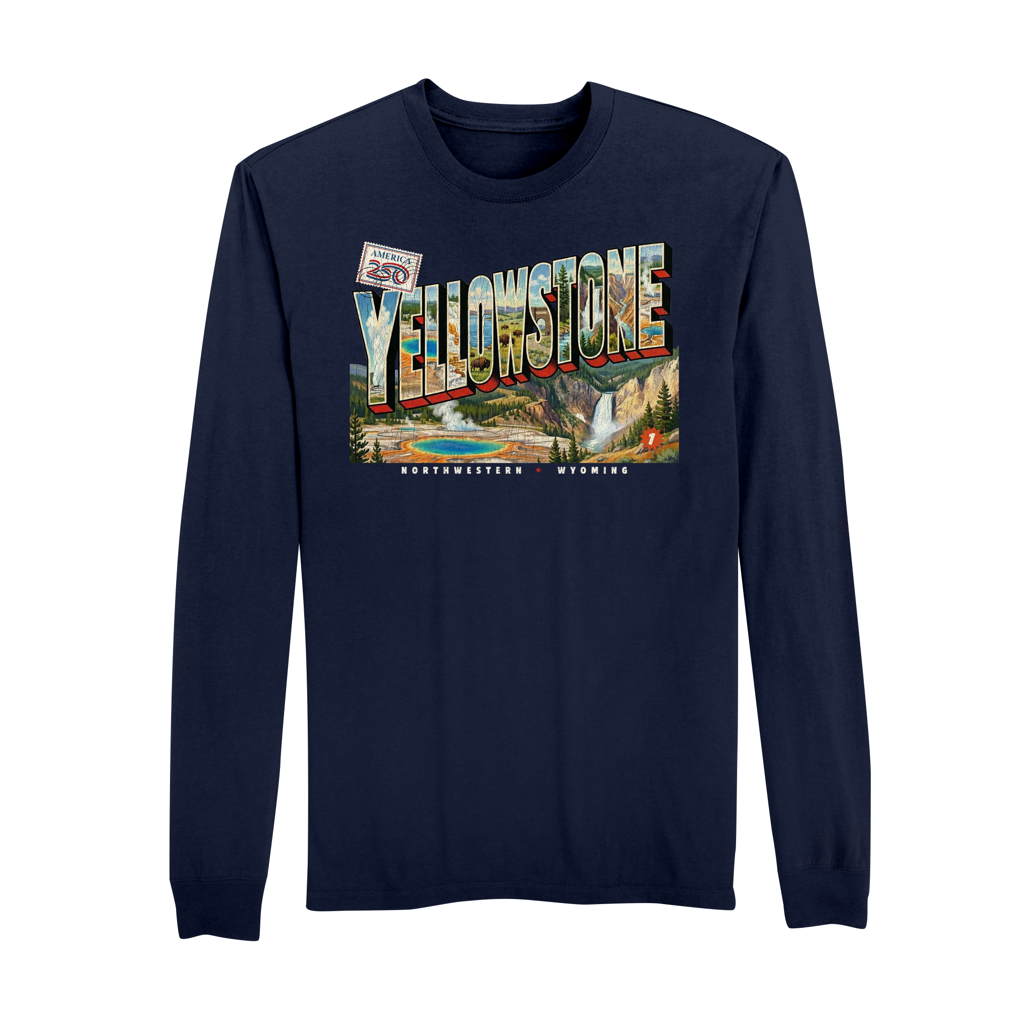 America250 Yellowstone Men's Long Sleeve T-Shirt