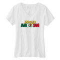 Womens Small White Short Sleeve V-neck Tee