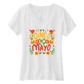 Womens Small White Short Sleeve V-neck Tee