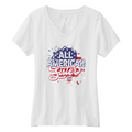 Womens Small White Short Sleeve V-neck Tee