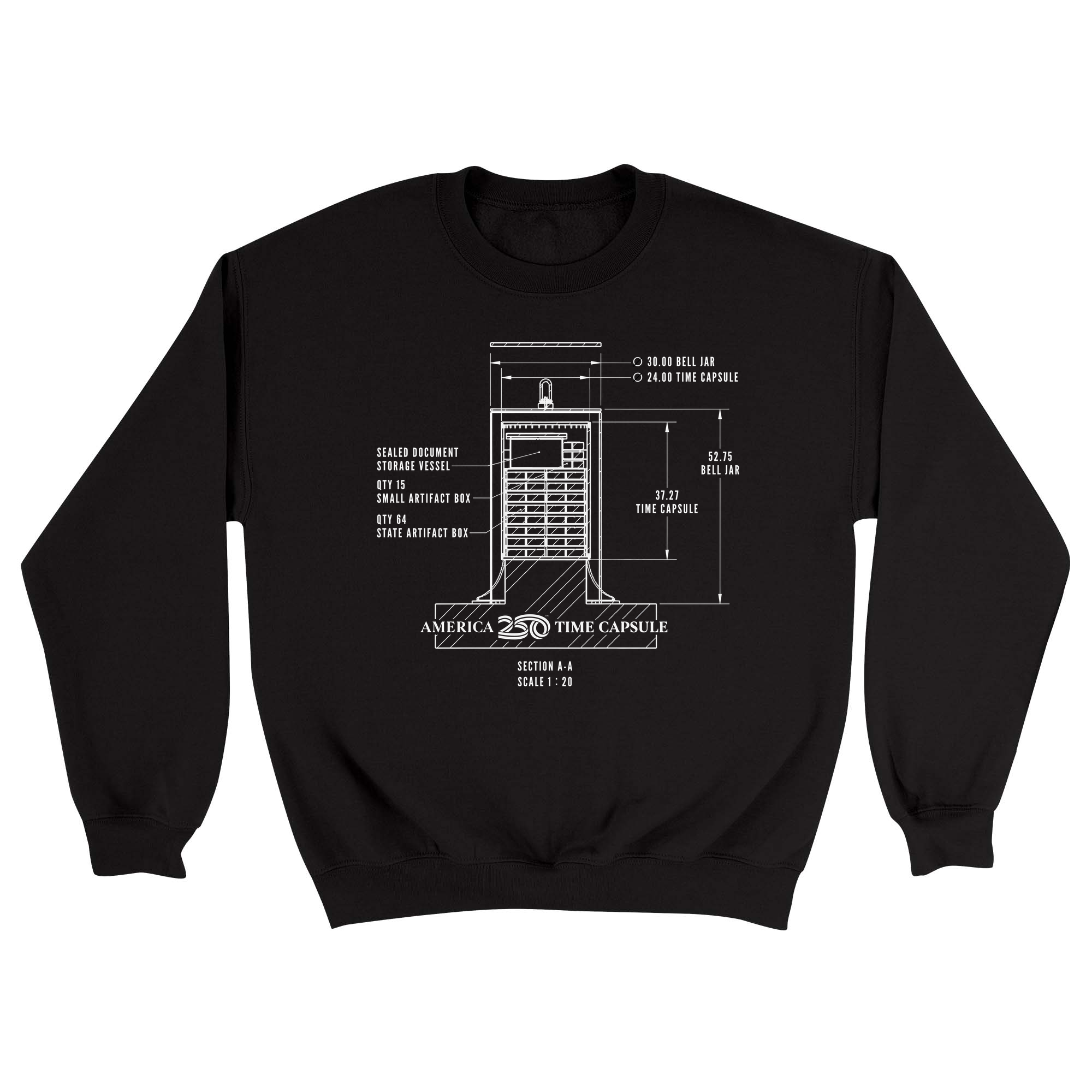 Unisex Small Black Crewneck Sweatshirt