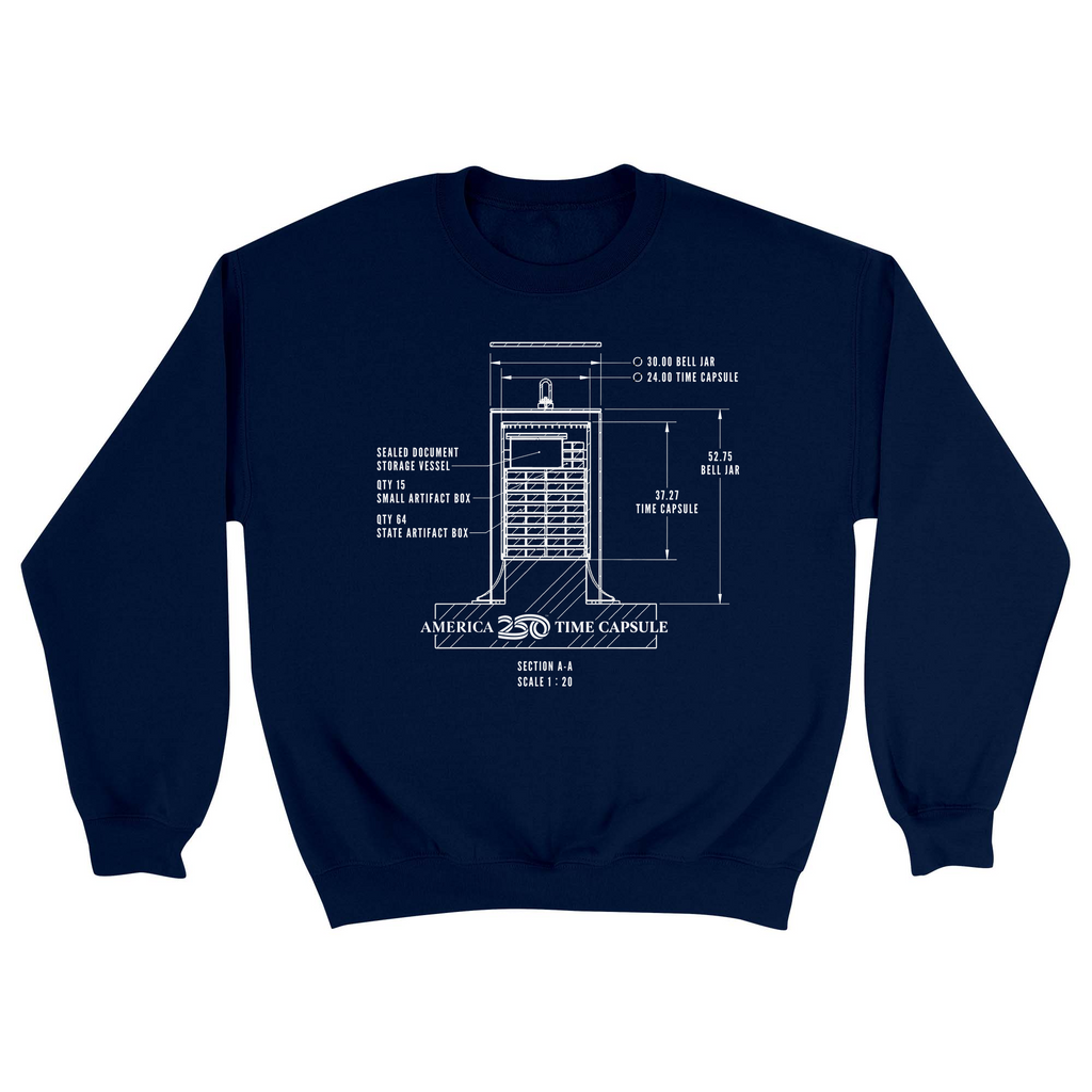 Unisex Small Navy Crewneck Sweatshirt