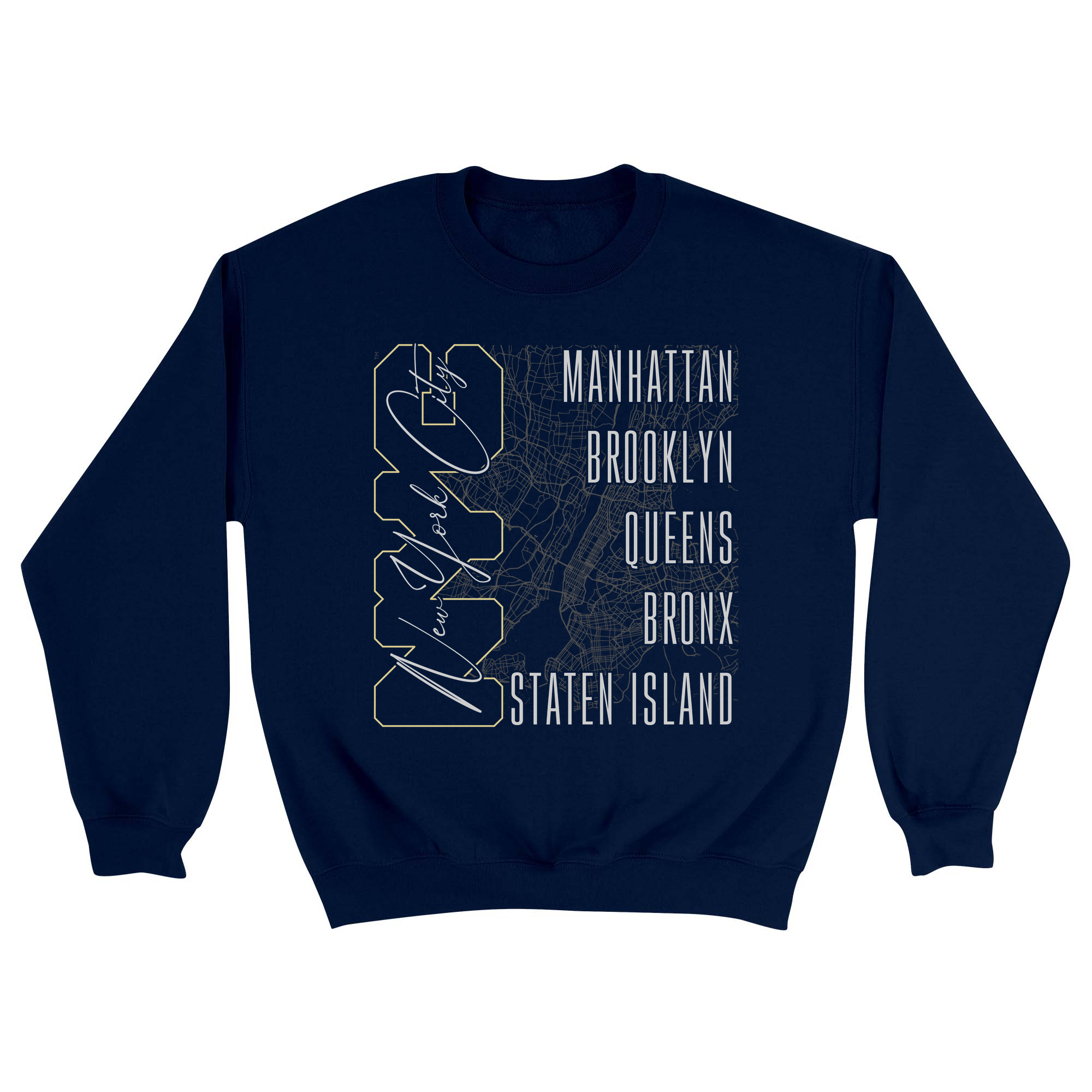 Unisex Small Navy Crewneck Sweatshirt