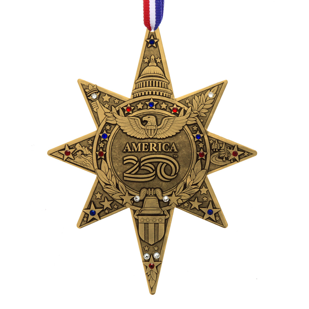 America250 Sea to Shining Sea Commemorative Ornament (Bronze and Crystals)