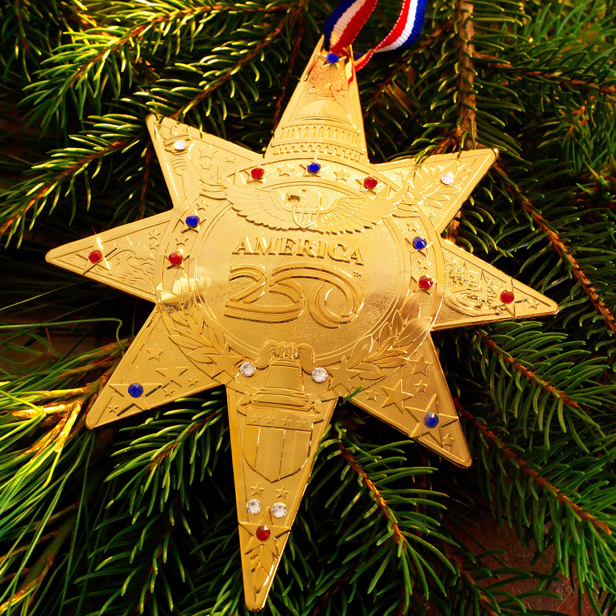Limited Edition America250 Sea to Shining Sea Commemorative Ornament (Gold Plated)