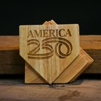 The America250 Wooden Coasters | 4 Pack Wooden Coaster Set