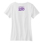 Womens Medium White Short Sleeve V-neck Tee